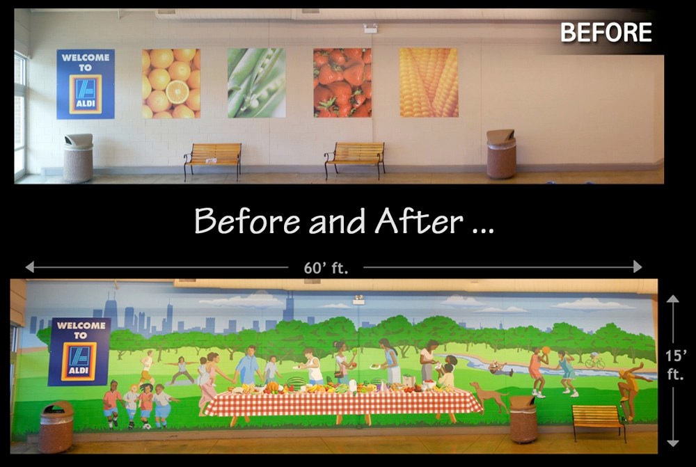 Aldi Store Mural - Before and After