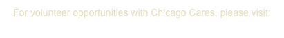 For volunteer opportunities with Chicago Cares, please visit:&#10;www.chicagocares.org